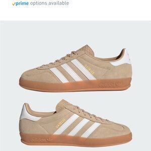 Adidas Gazelle Tan and White Sneakers